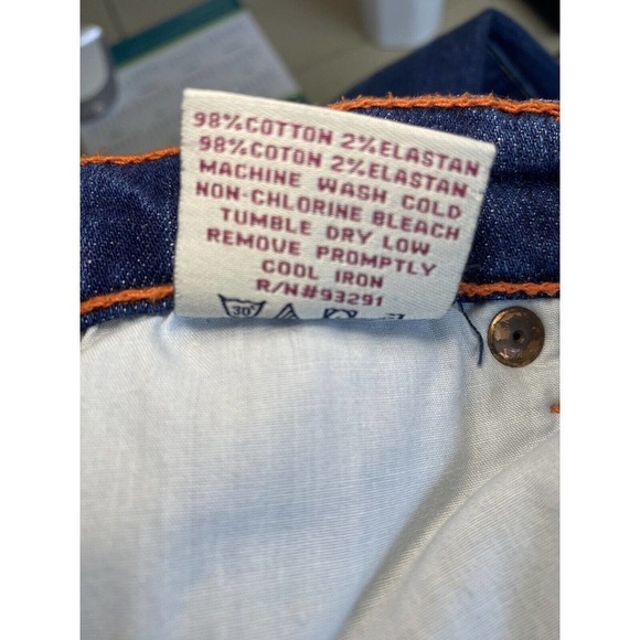 WOMEN'S Vintage True Grit Straight Leg Jeans Size 27 Orange/ Yellow Stitching - Picture 11 of 11